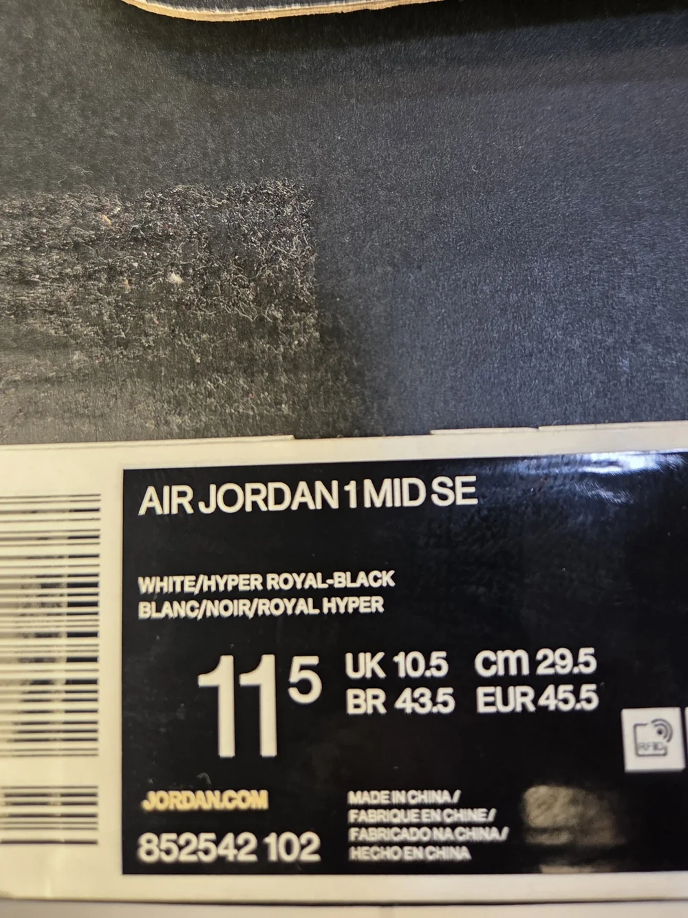 Air Jordan 1 Mid SE Men's Black White Blue Mid-Top Sneakers